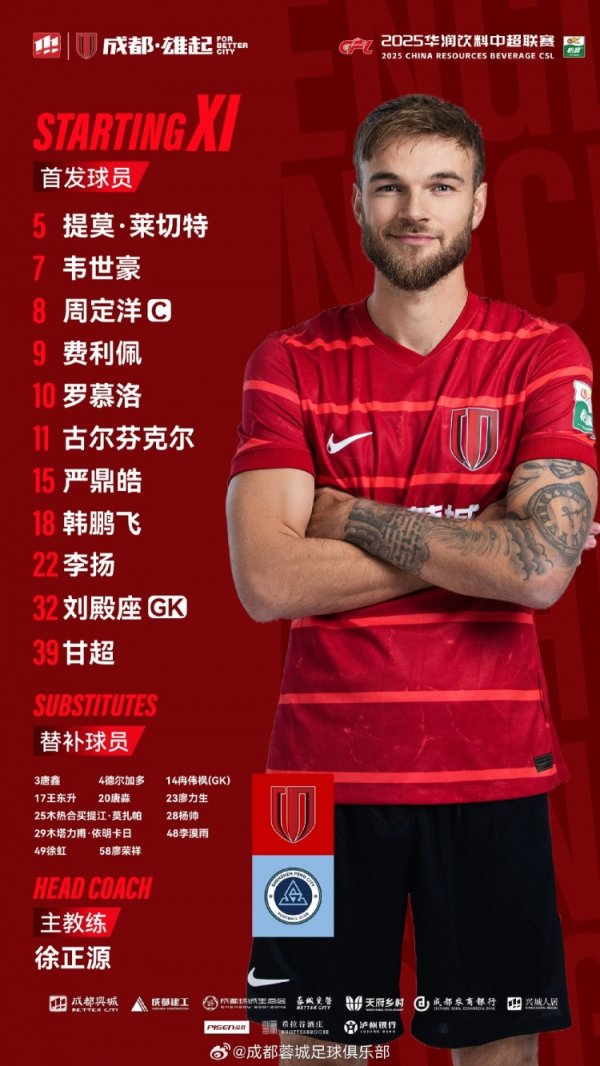 赛事  杆位名单出炉！成都，雄起！